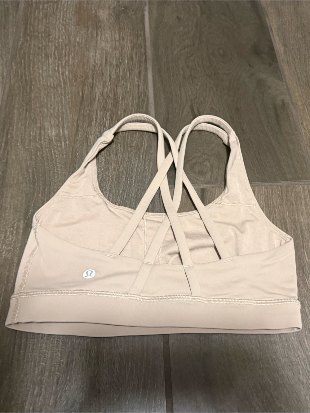 Lululemon-Light Beige Strappy Sports Bra-size S